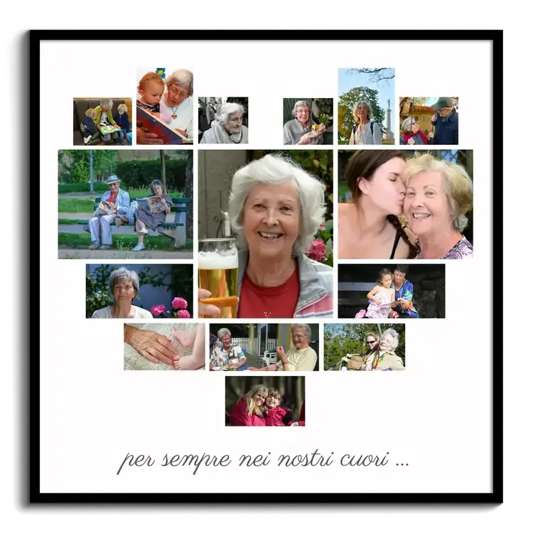 Collage Cuore Commemorativa con Foto