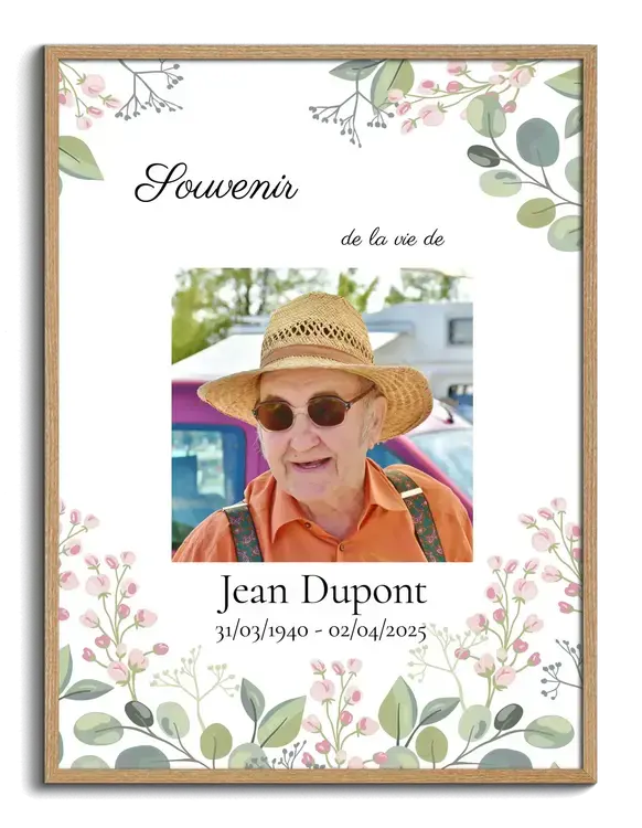 Photo Mémoire avec Fond Fleuri